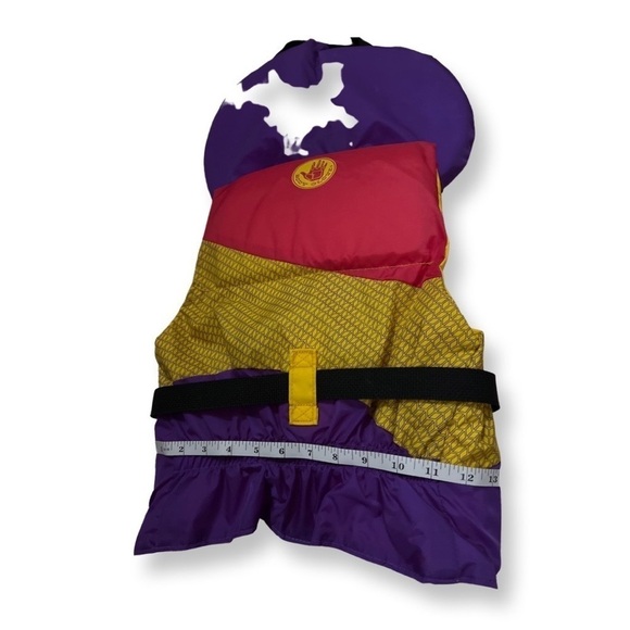 BODY Glove 60 pounds-90 pounds life jacket purple, pink, and yellow - Picture 6 of 15